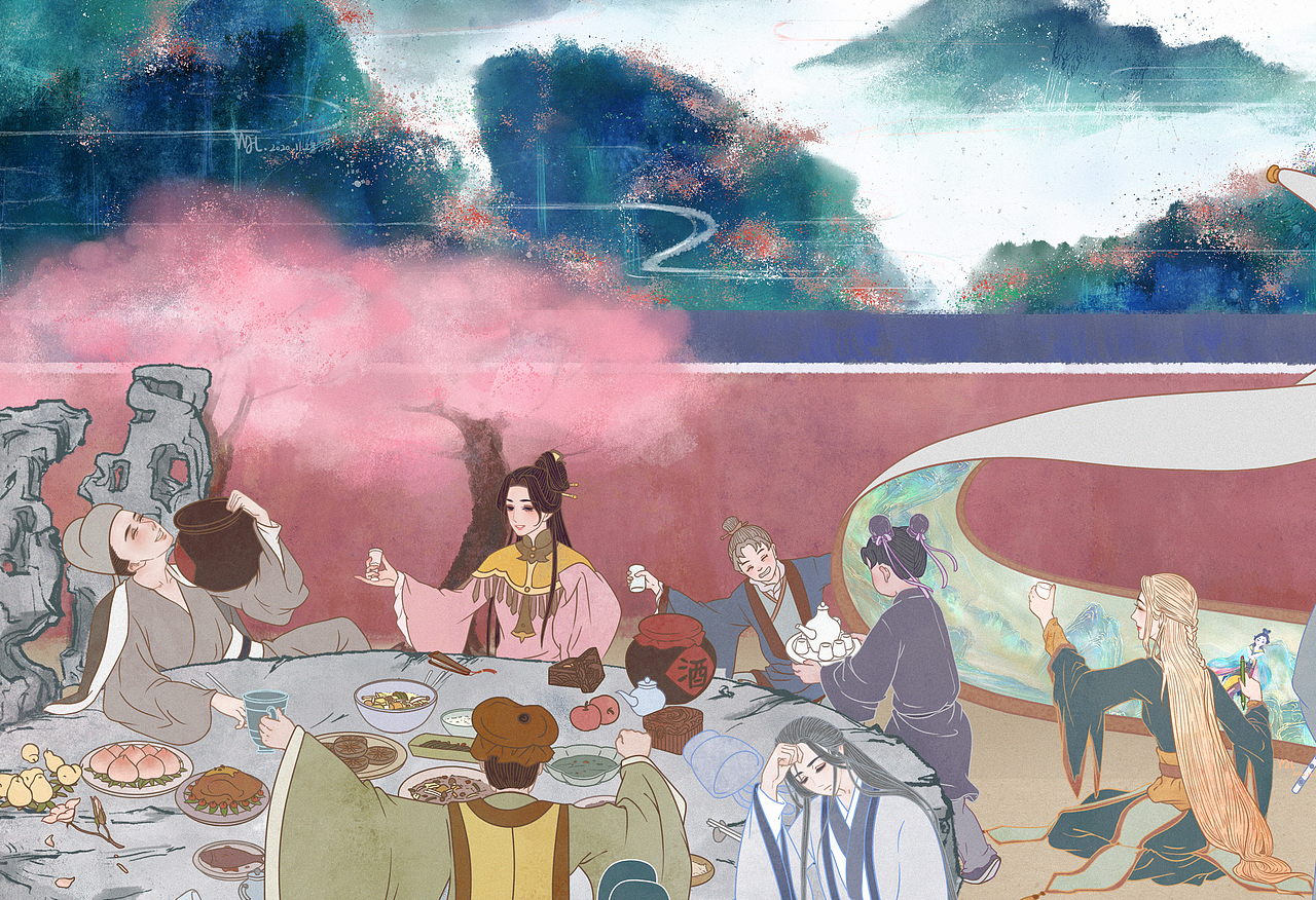 群仙饮（图ZMjMzMDQwMTM2） - 创作习作 - 站酷设计师精卫填海啦啦啦原创素材 - 站酷ZCOOL