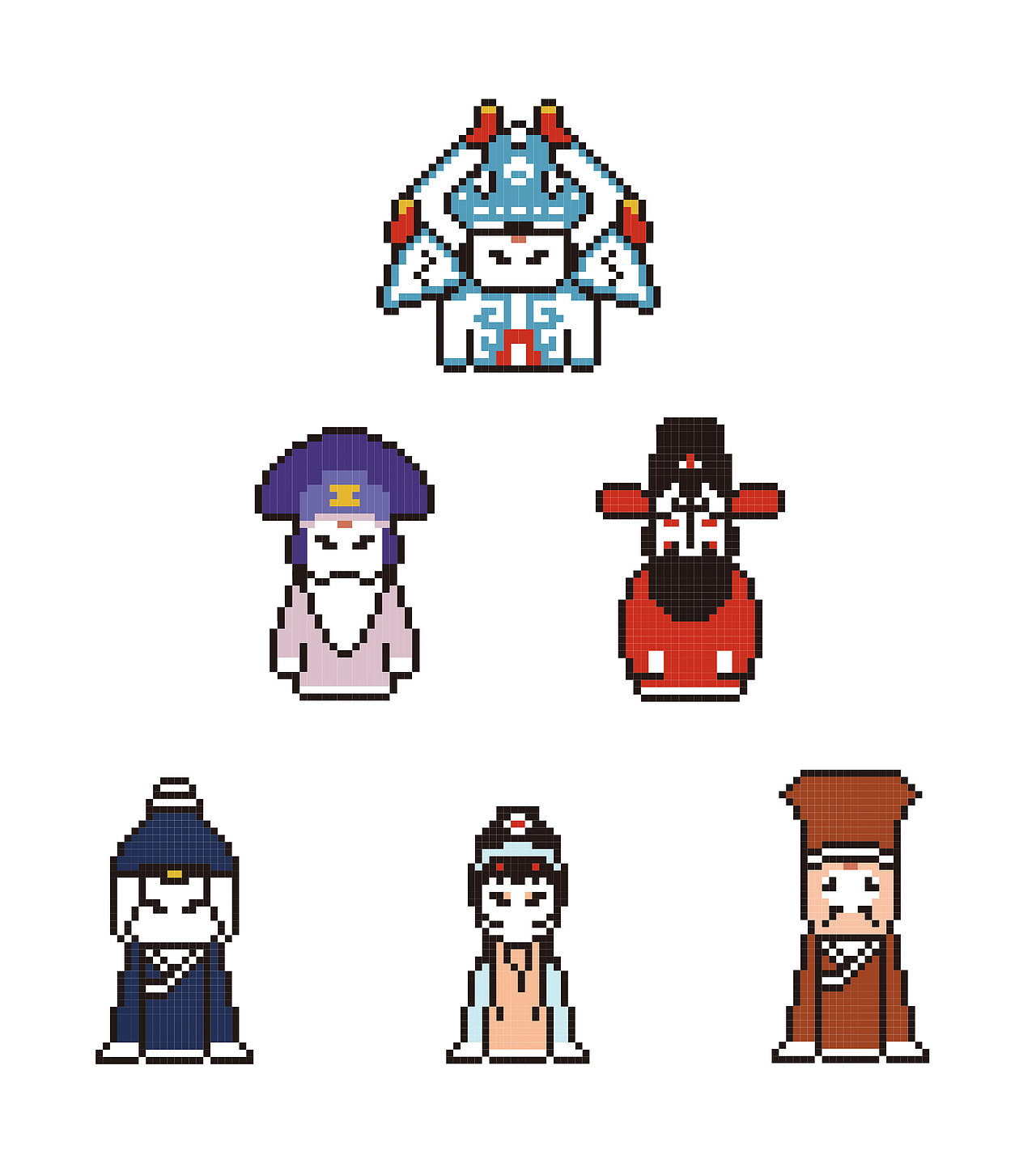 像素风马赛克风京剧人物
