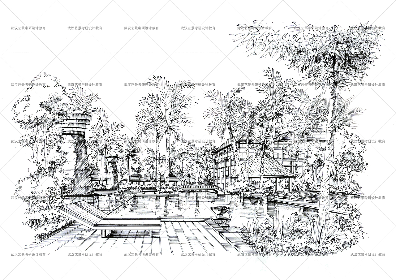 景观手绘线稿表现