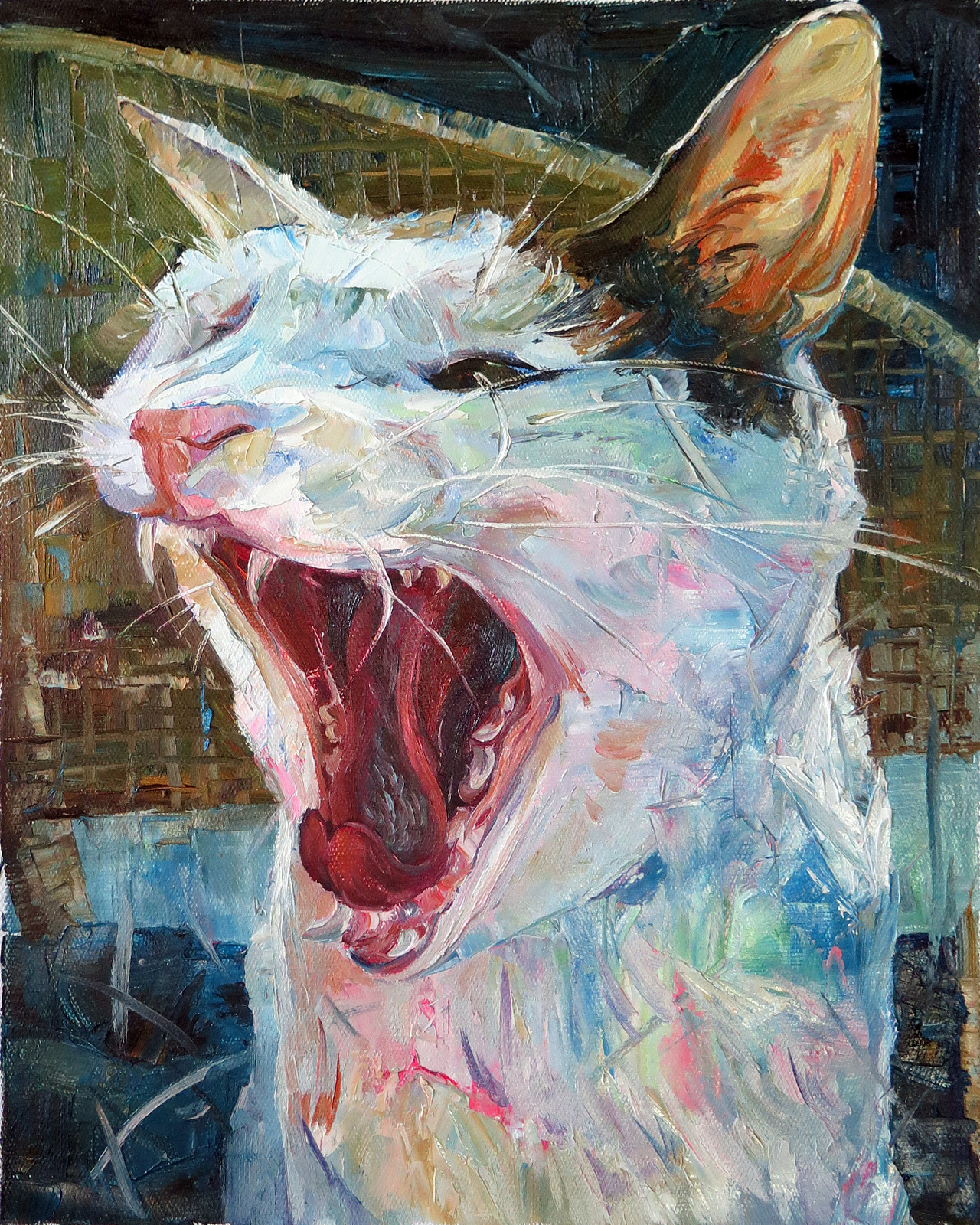 《我的猫咪》40×50cm布面油画2016年魏