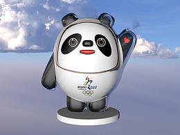 冰墩墩C4d建模渲染临摹