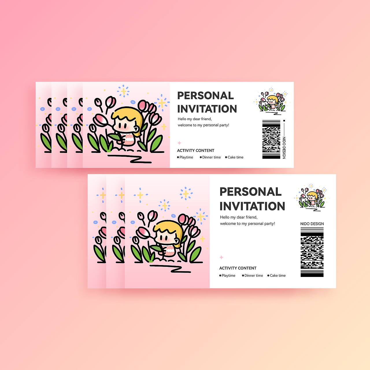 春日邀请卡（图ZMjkyNzMyNzk2） - 艺术插画 - 站酷设计师圆年小尼多原创素材 - 站酷ZCOOL