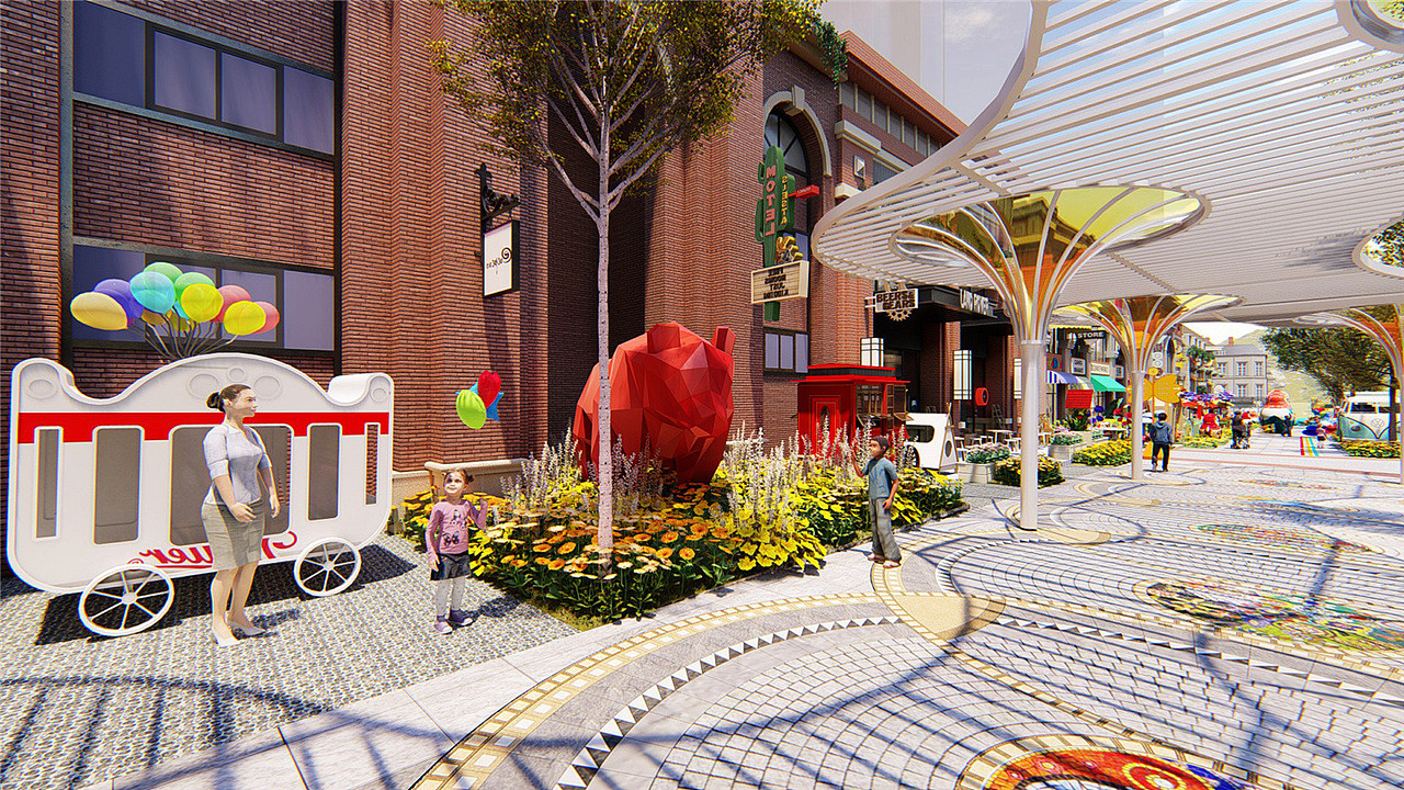 繁花铺就的商业街设计欣赏:修水繁花集