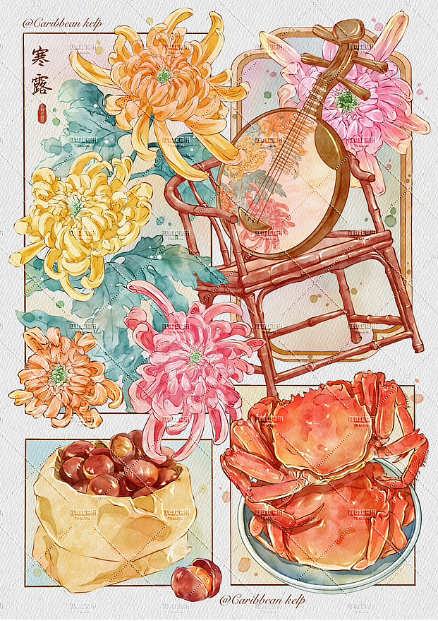 原创分镜插画|二十四节气|霜降|立冬|寒露|冬至