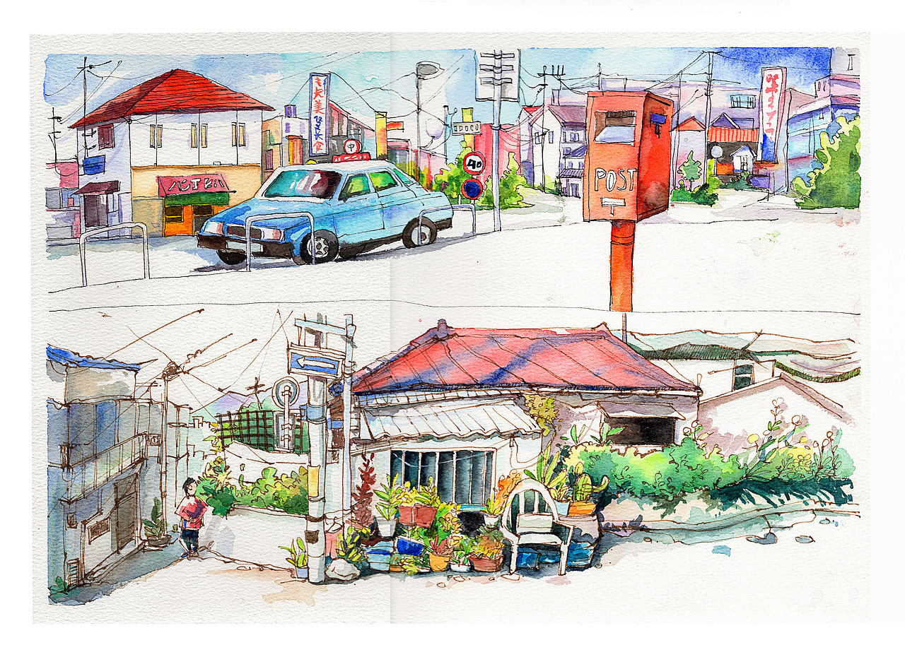 钢笔淡彩（图ZMjUxNDcyMDA4） - 绘画 - 站酷设计师泡影min原创素材 - 站酷ZCOOL