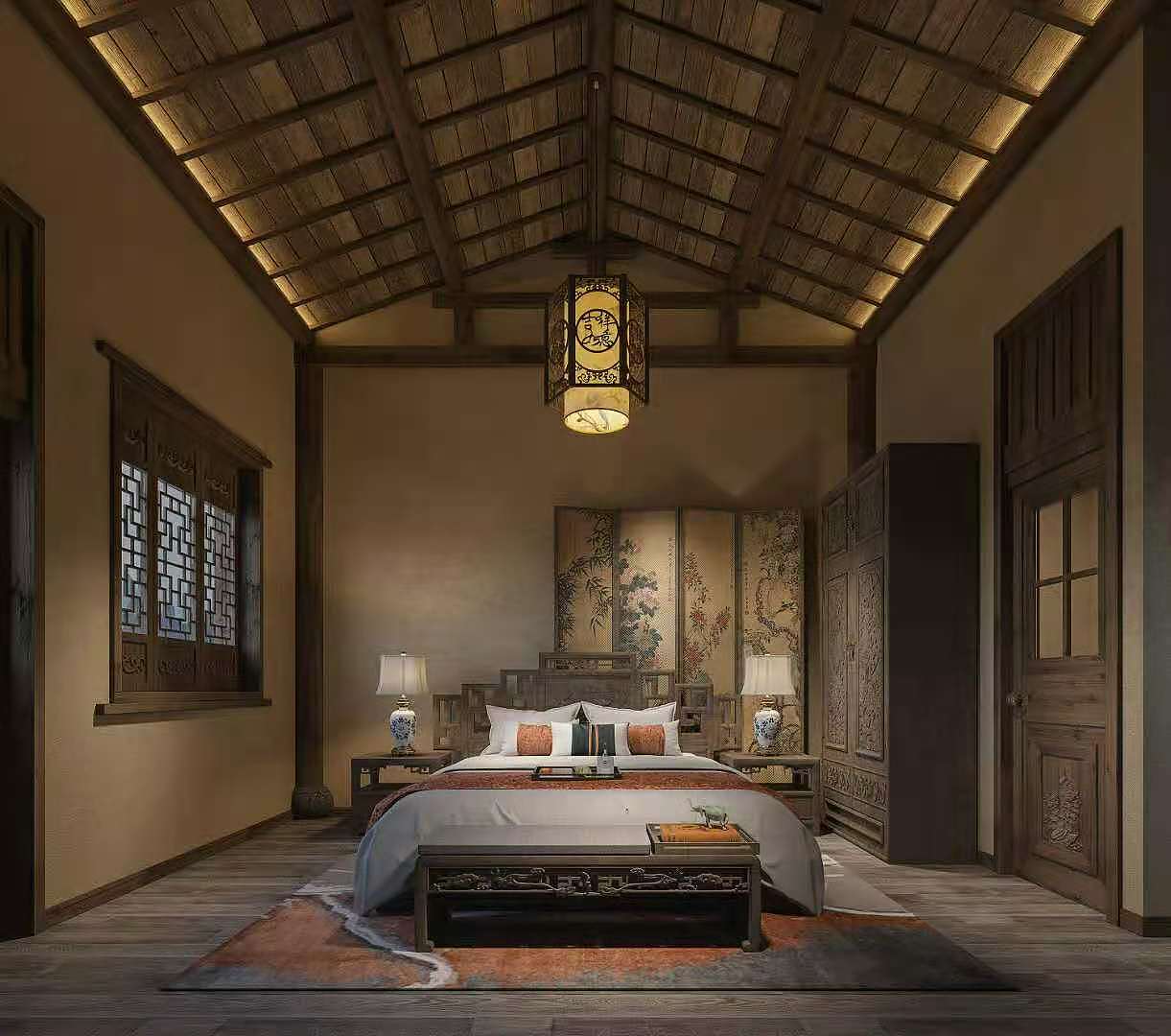中式民宿效果图案例