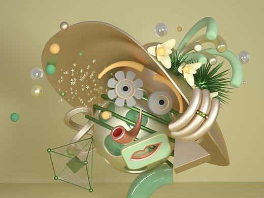 C4D抽象人物肖像