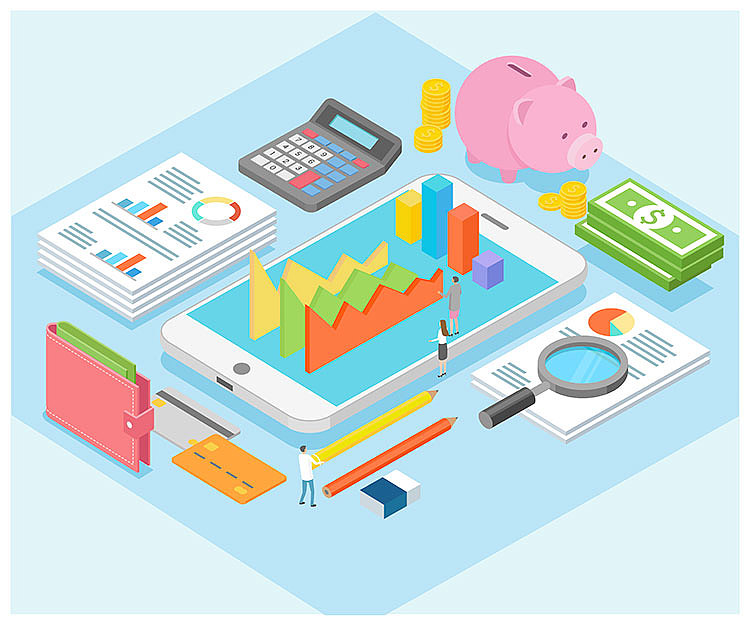 立体2.5D商务科技互联网办公金融手机网页UI插画设计（图ZMTkxOTIyOTg4） - 艺术插画 - 站酷设计师插画师小宋原创素材 - 站酷ZCOOL