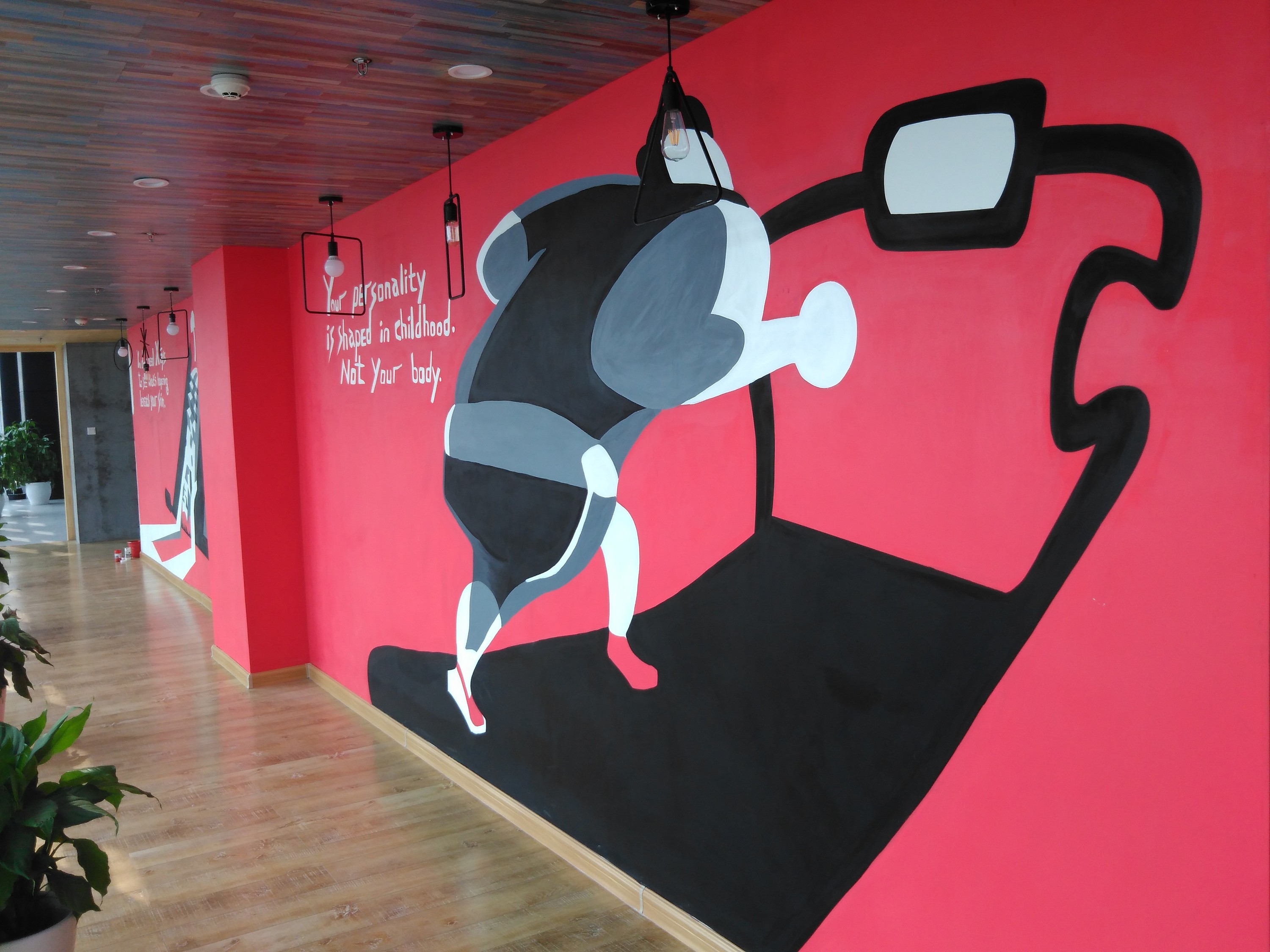 健身房彩绘墙绘手绘墙|插画|新锐潮流插画|一木阳文化 - 原创作品 - 站酷 (ZCOOL)