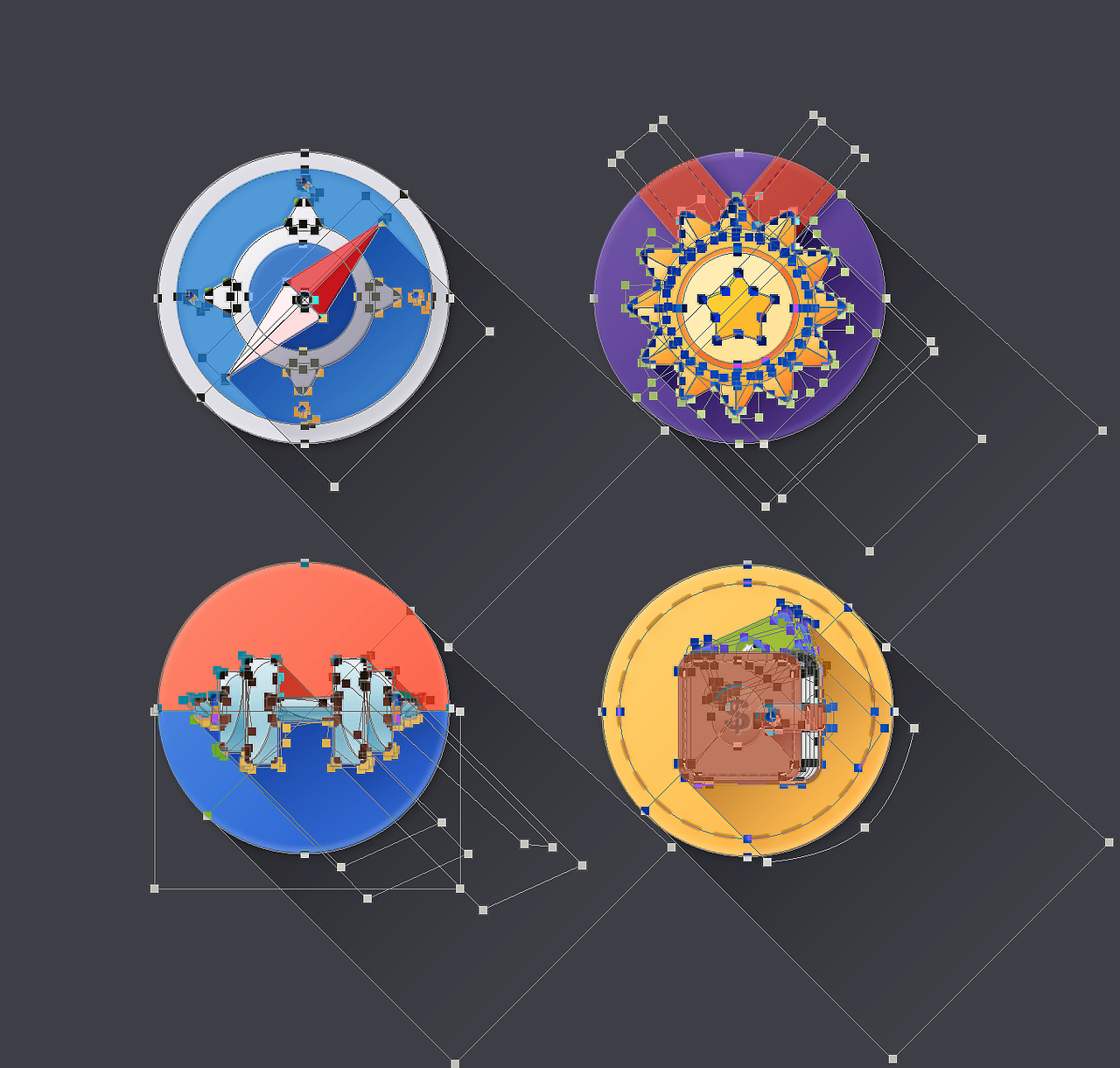 长投影 icon 练习(附PSD)