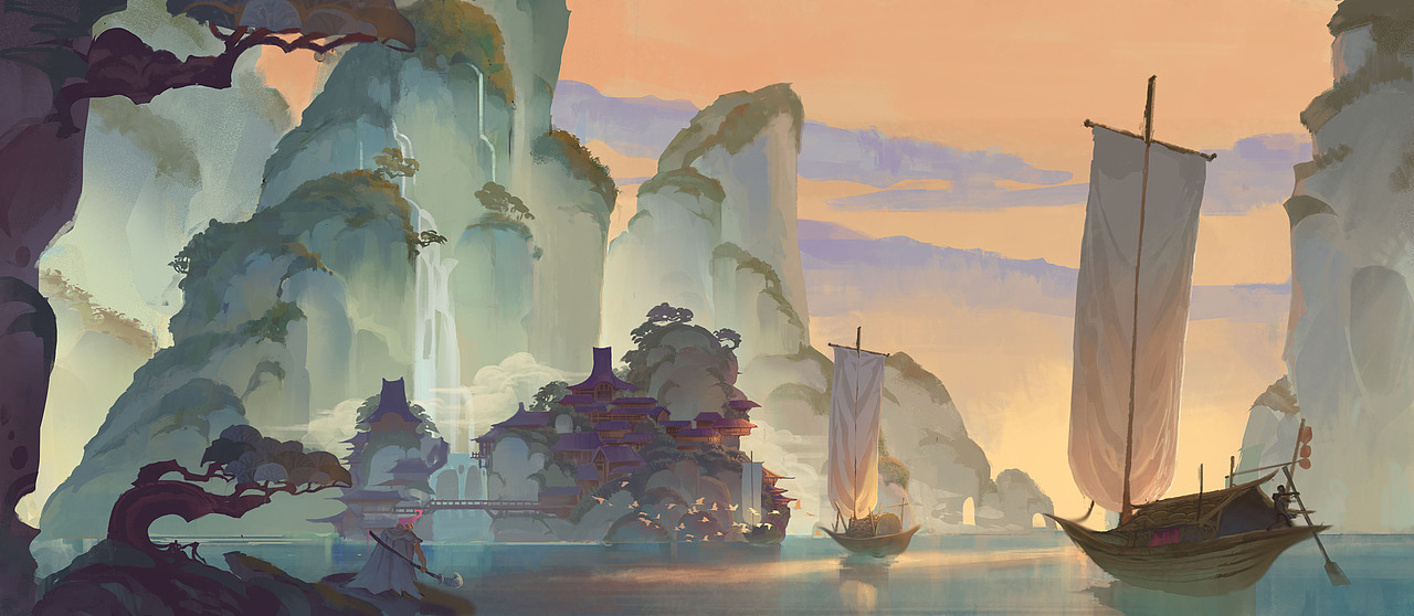 中国风|插画|游戏原画|梅塞德斯咖啡_原创作品-站酷zcool