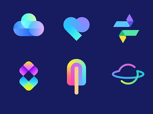 【Logo设计】渐变风格图标