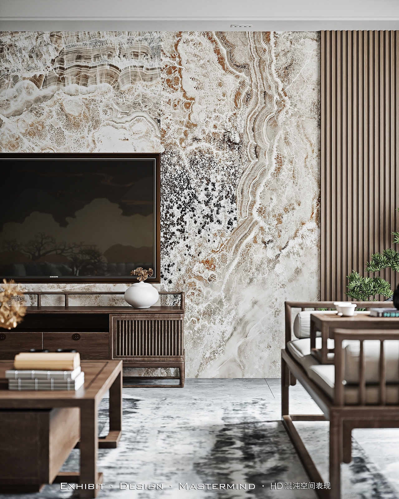 混沌空间写实表现ll新中式家装案例