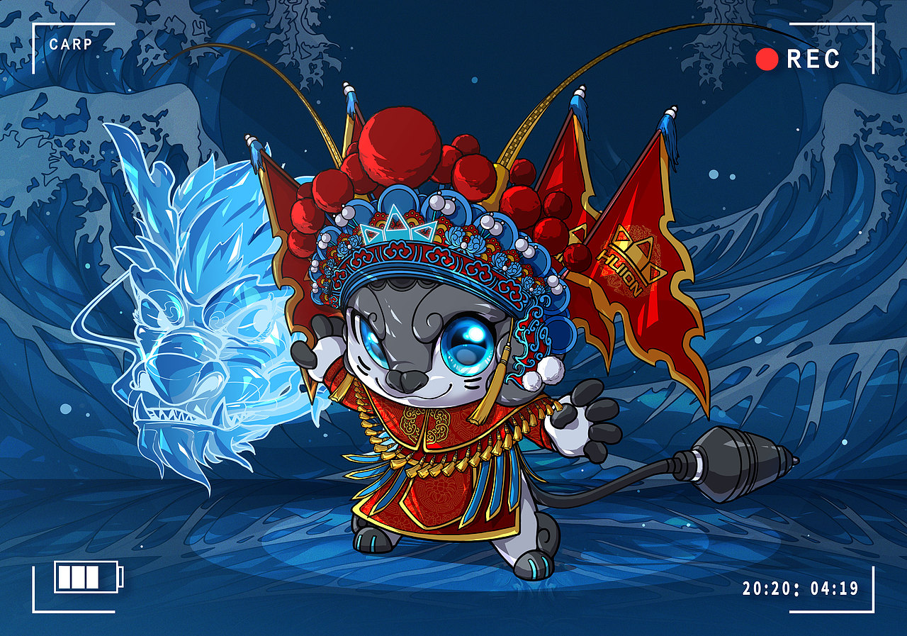 国潮京剧狮子人设同人设计