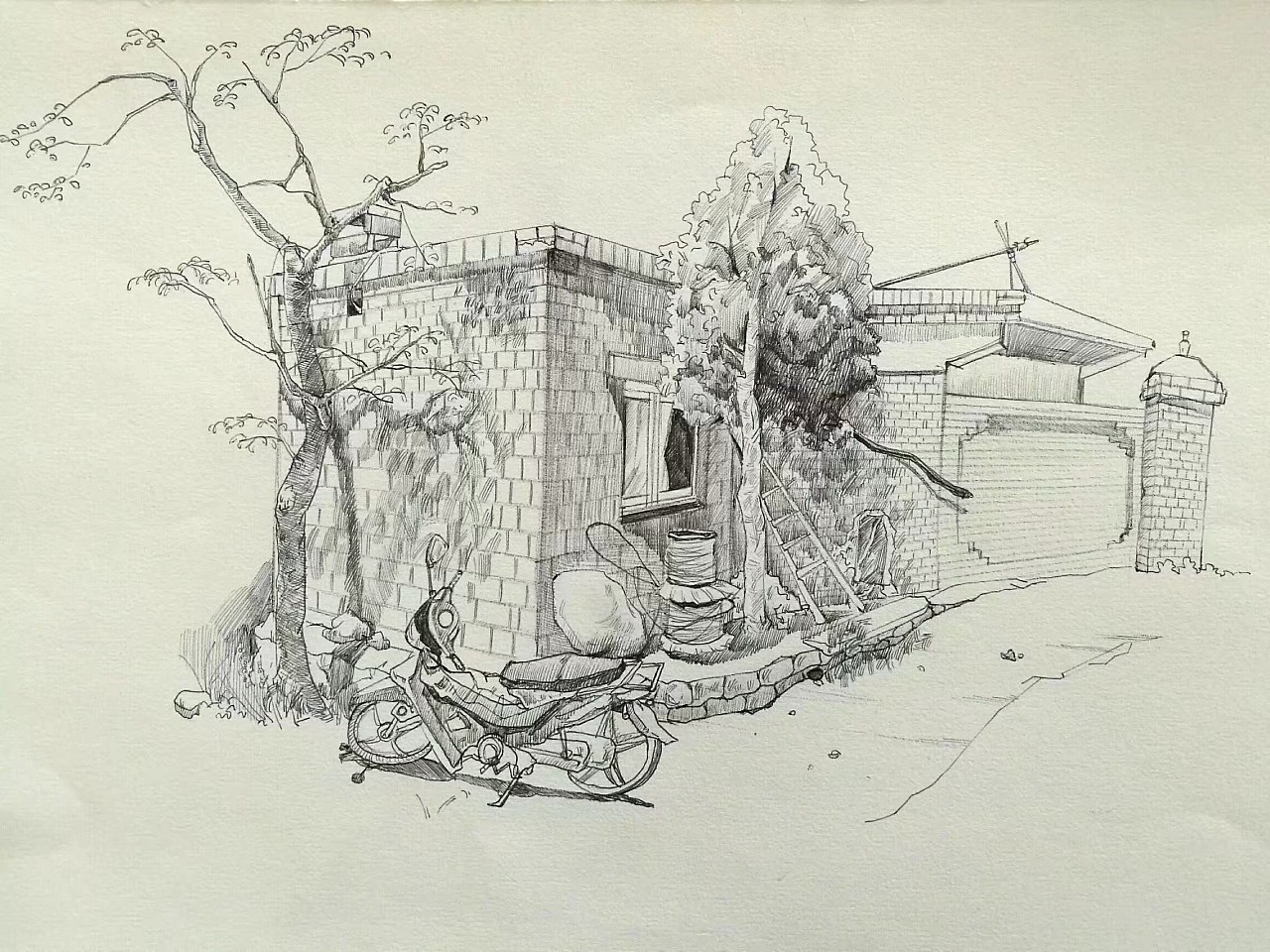 陕北写生风景|纯艺术|绘画|林sen - 原创作品 - 站酷 (zcool)