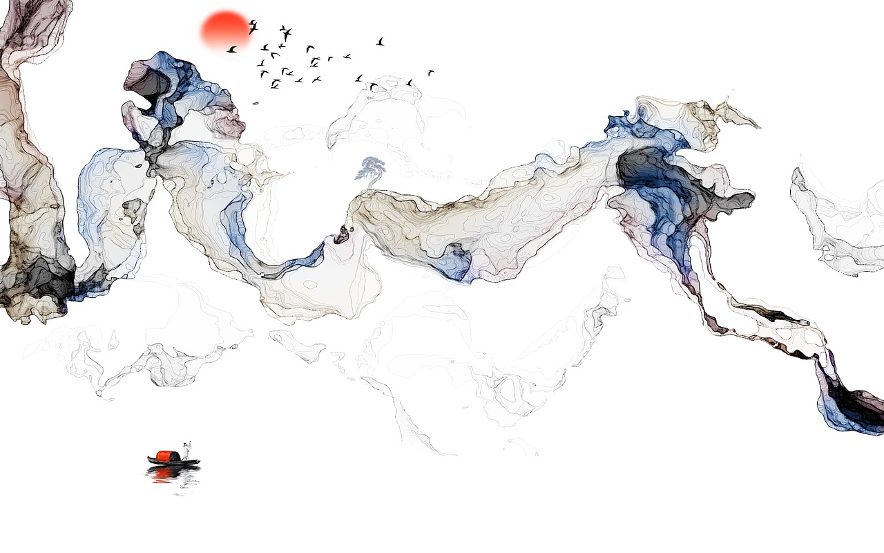 2019山水2（图ZMTY5MDA4Mjg4） - 品牌 - 站酷设计师新中式纱画图库原创素材 - 站酷ZCOOL