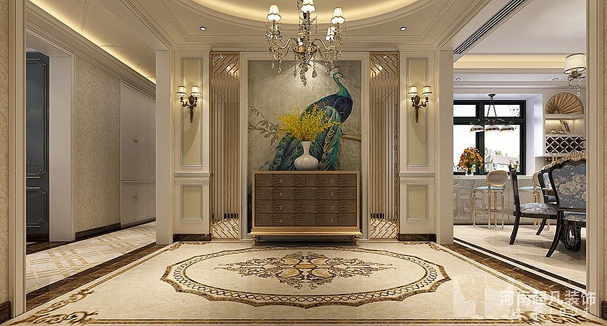 玄关装修效果图——永威迎宾府装修效果图——法式风格效果图