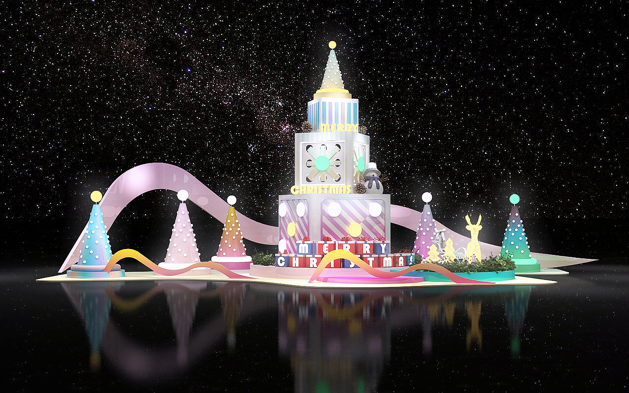 网红照相打卡 商场中庭 亮化美陈 圣诞 雪糕（图ZMjQ5MzA4Mzg4） - 展陈设计 - 站酷设计师Tersia原创素材 - 站酷ZCOOL