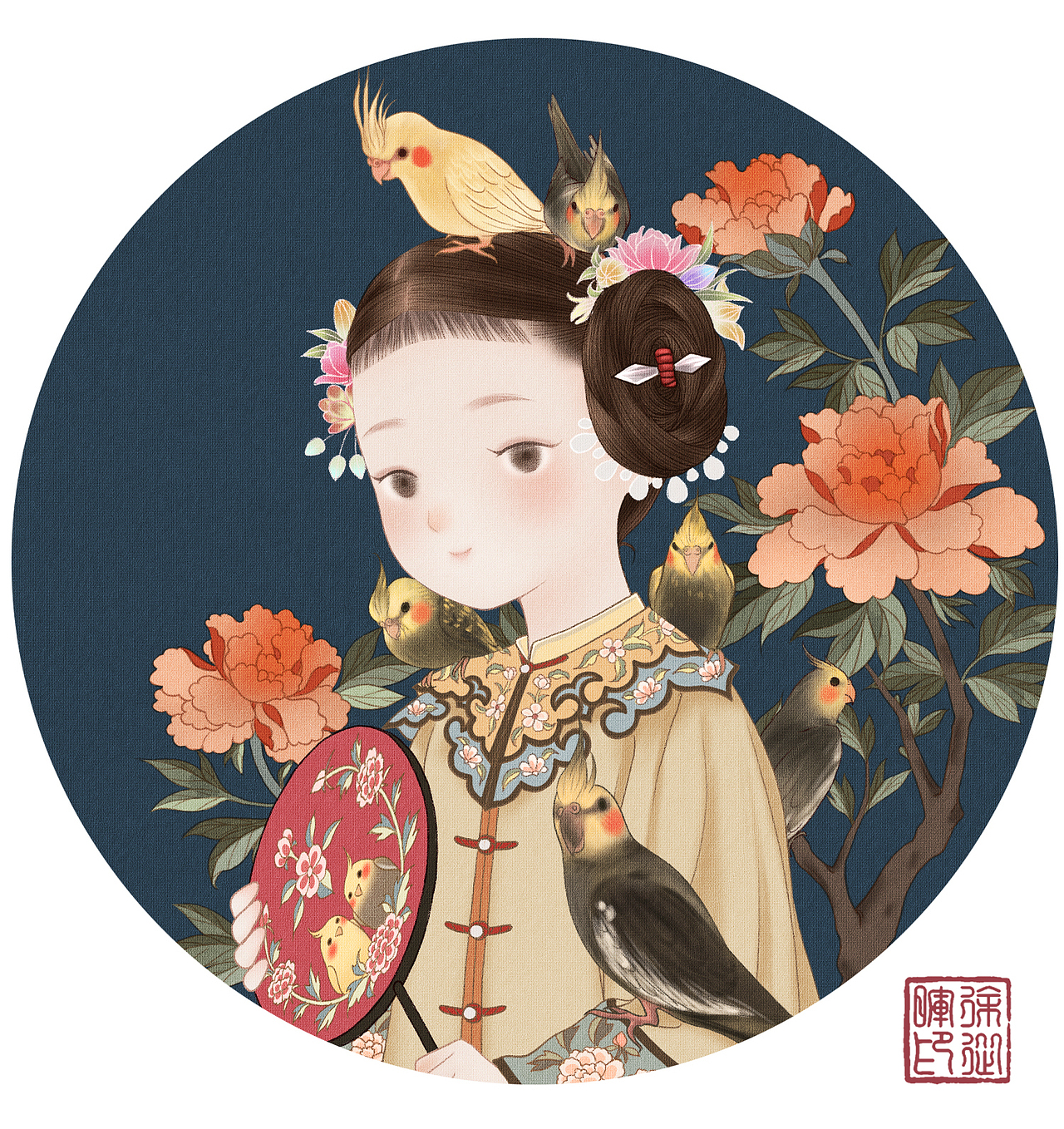 清代小头像系列插画