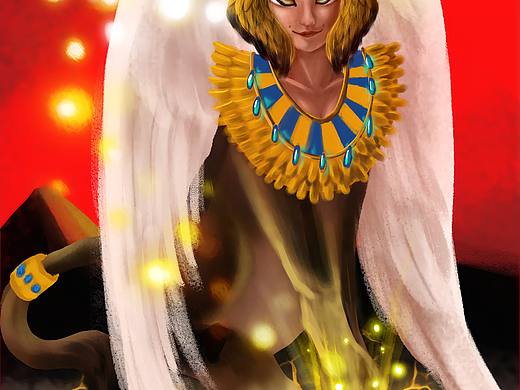 尼罗河第二弹，看到一只很像斯芬克斯的猫（个人主页-ZNTM4ODM2MjA=） - 创作习作 - 站酷设计师墓月原创素材 - 站酷ZCOOL