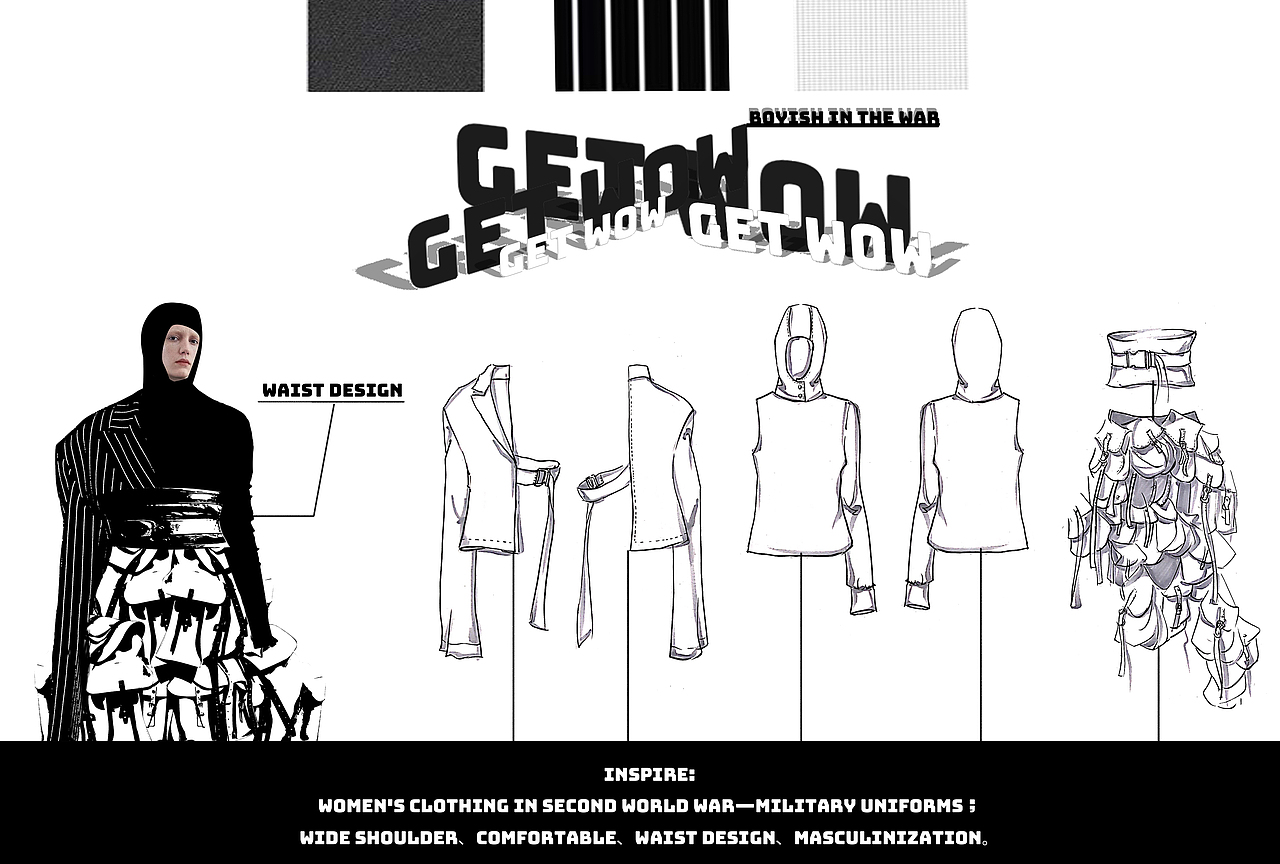 服装设计大赛稿 （一下午完成的稿子竟然得了奖）（图ZMjU5MTI1ODIw） - 休闲/流行服饰 - 站酷设计师藏在核桃壳里原创素材 - 站酷ZCOOL