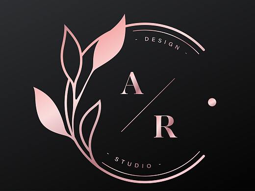 豪华字母花卉装饰品牌标志logo