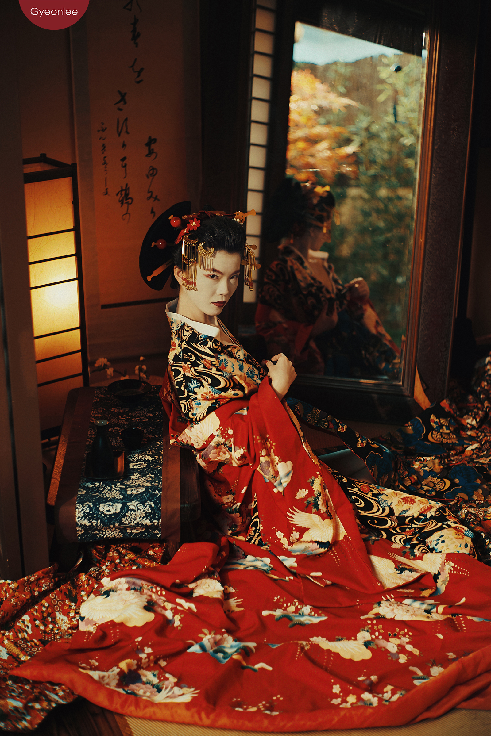 日本花魁衣服素材图片