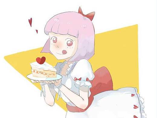 粉红女孩插画