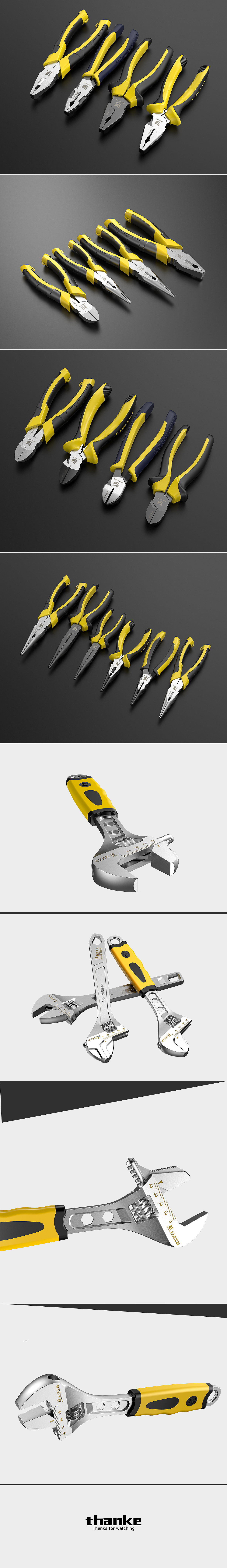 五金工具钳子/扳手建模渲染