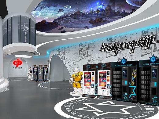 中岛柜、福彩机设计，区域展示空间设计