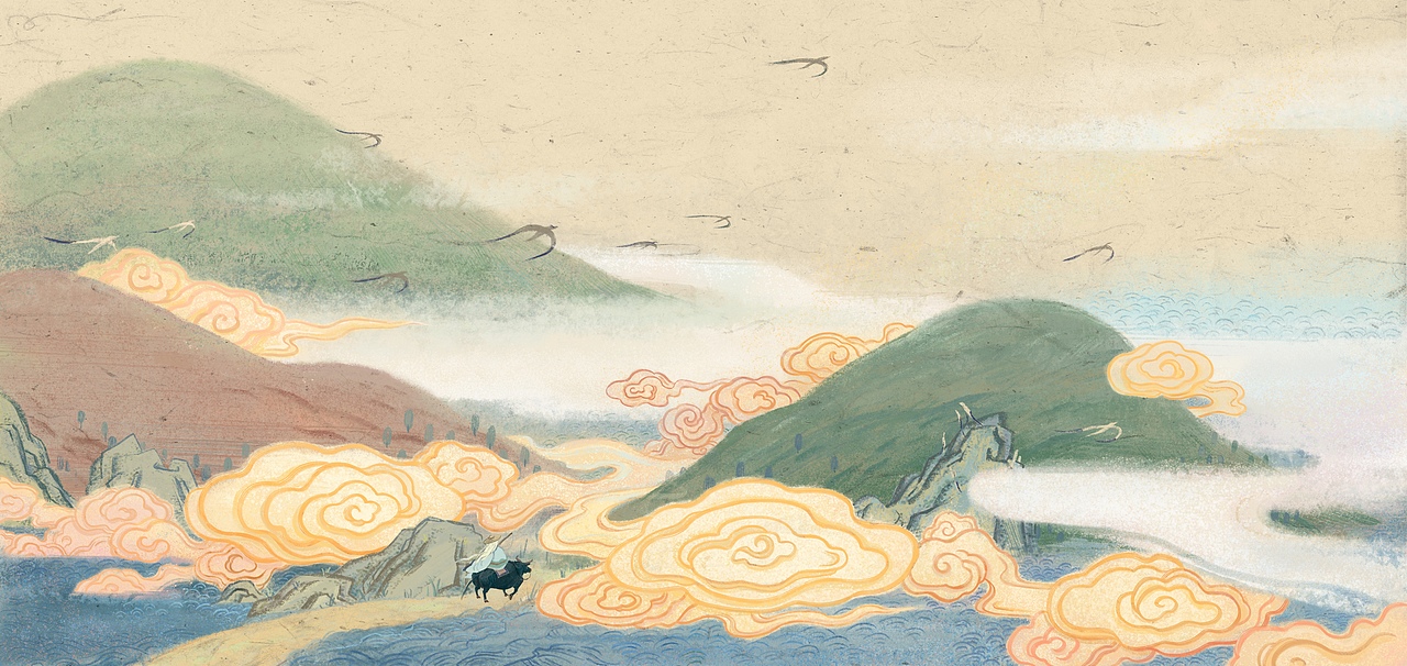 中国经典民间故事绘本创作《老子的传说》_日一尧-站酷zcool