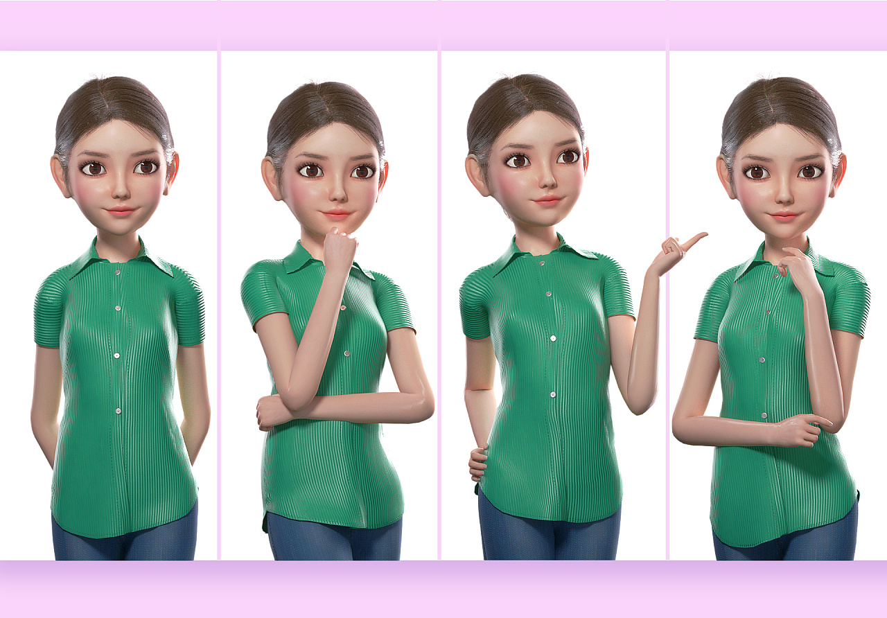 漂亮的小女孩模型|三维|人物/生物|3d模型专家 - 原创作品 - 站酷