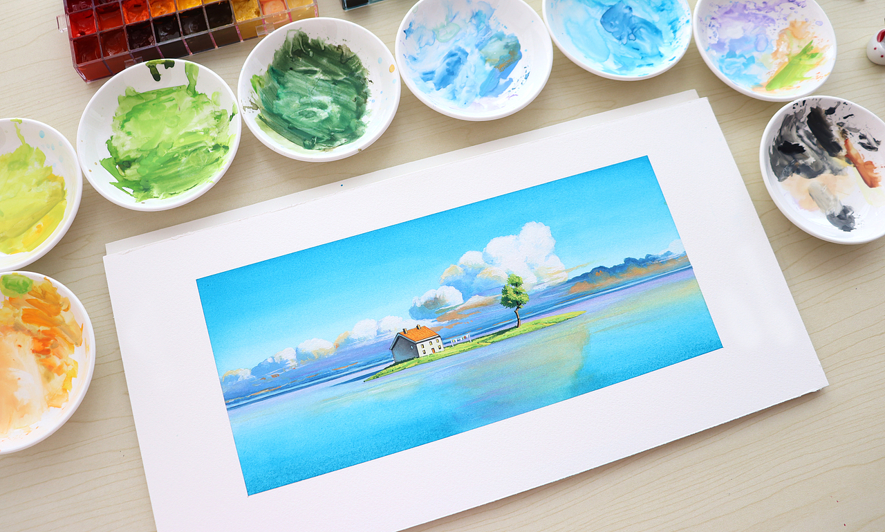 宫崎骏动画场景|治愈系水彩