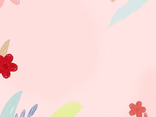 手绘主图边框背景花朵叶子