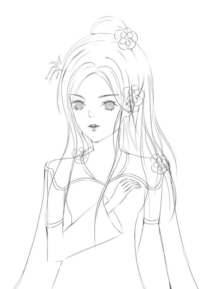 #画画# 与人间寥寥月色,长眠一场。