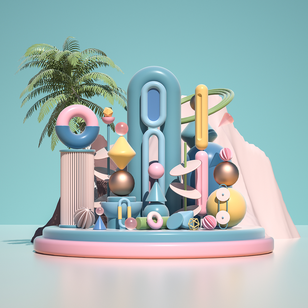 c4d|三维|场景|海边的七七_原创作品-站酷(zcool)