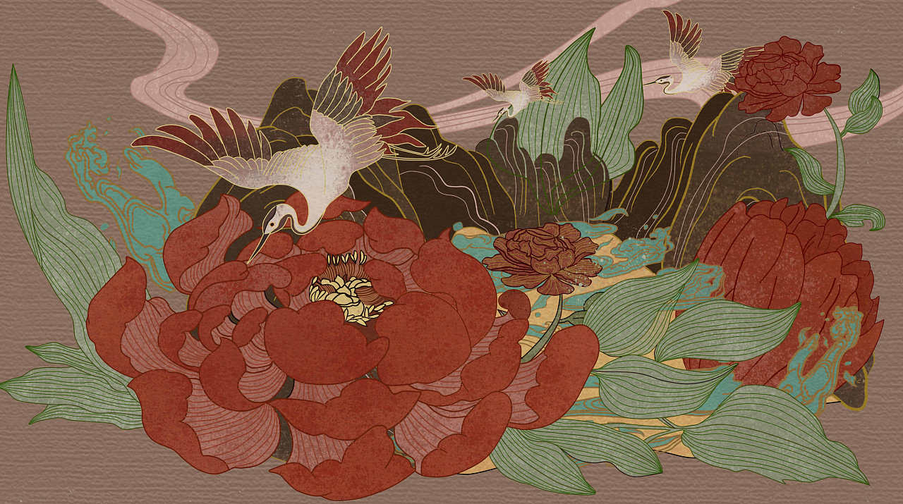 焦骨牡丹动态插画