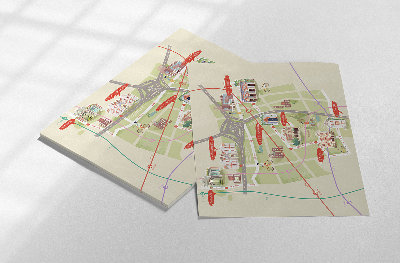 上海红色景点地图设计（图ZMjQ2NjAzMDQw） - 图案 - 站酷设计师粥粥粥子原创素材 - 站酷ZCOOL