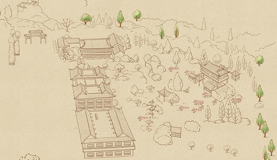 一组古风的手绘地图合集来了