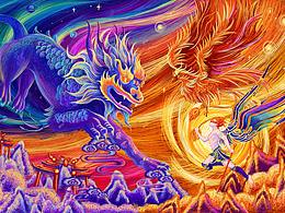 将星独具-线圈插画- 游戏本主视觉插画设计