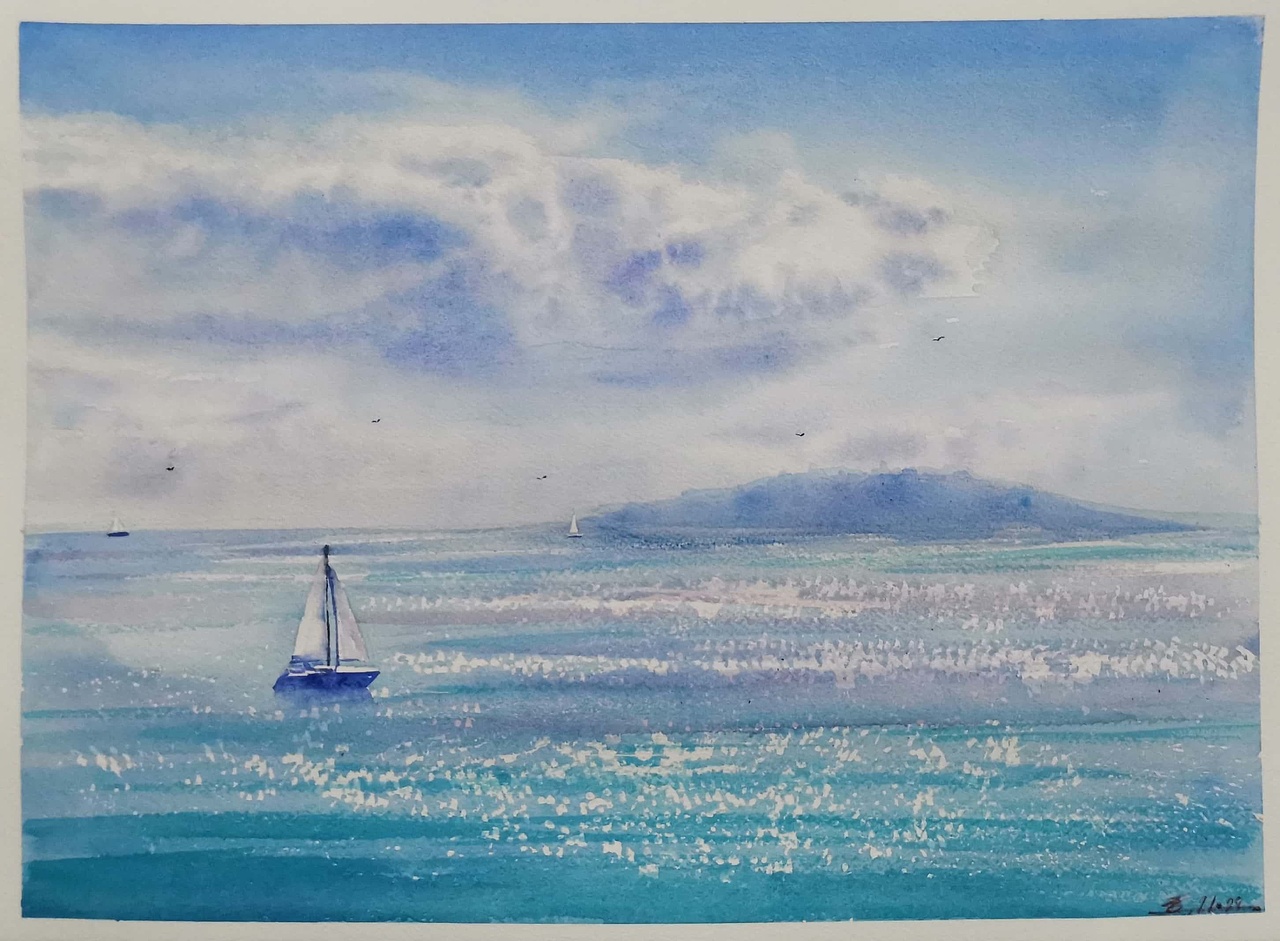 水彩海景练习