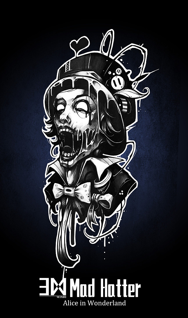 爱丽丝梦游仙境（图ZMjI0MDI5OTU2） - 商业插画 - 站酷设计师一蜘大蛛原创素材 - 站酷ZCOOL