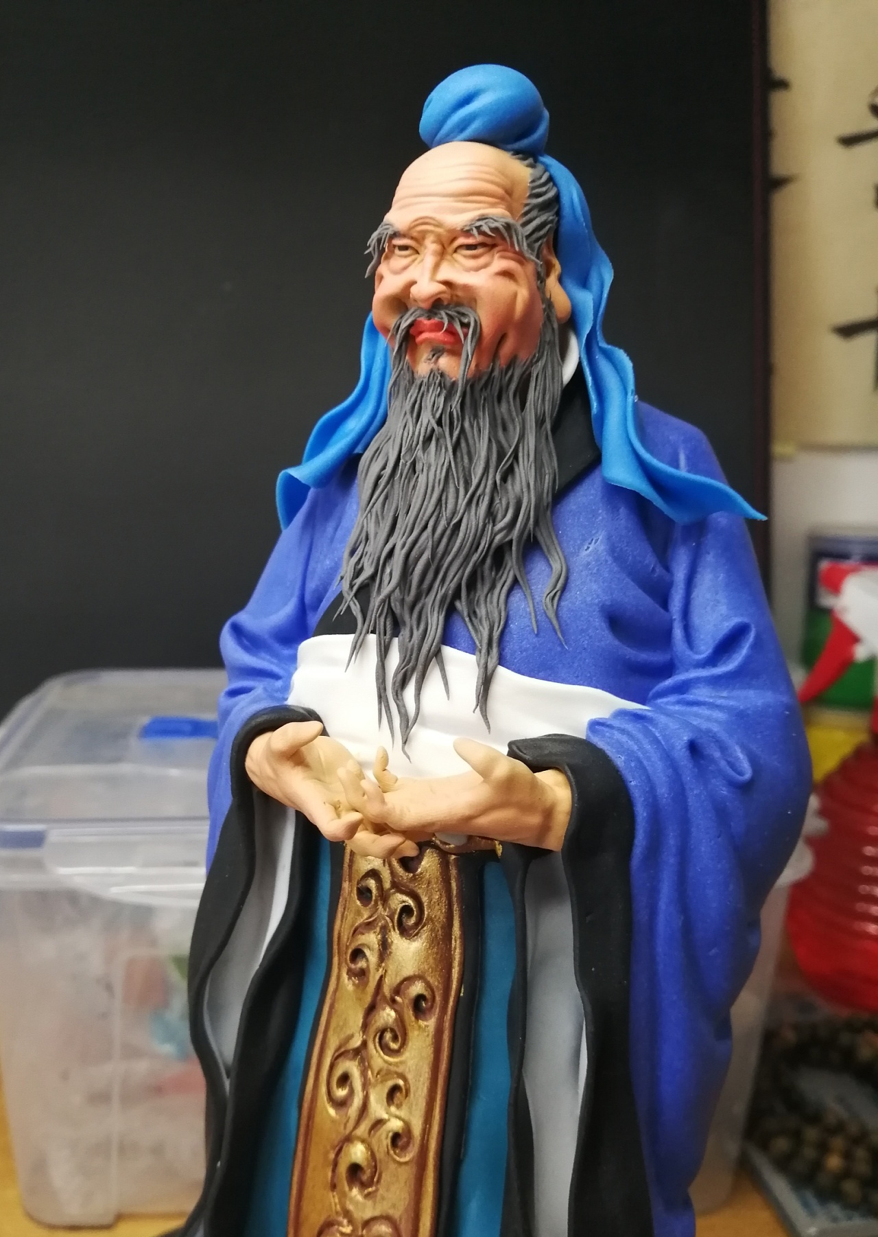 塑新斋潘纪坤彩塑陶公仔孔夫子手办原型