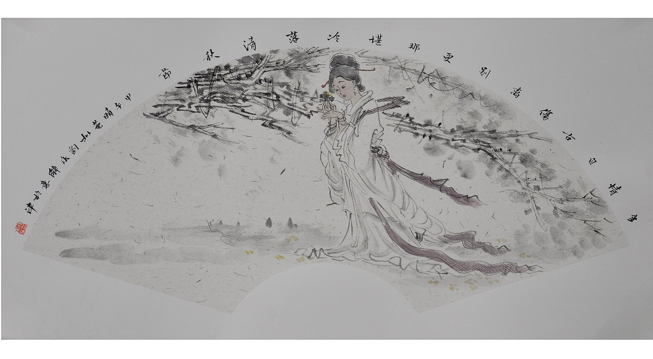 中国画扇面（图ZMjIxMDUwMjQ=） - 绘画 - 站酷设计师罗山山人_沙弥原创素材 - 站酷ZCOOL