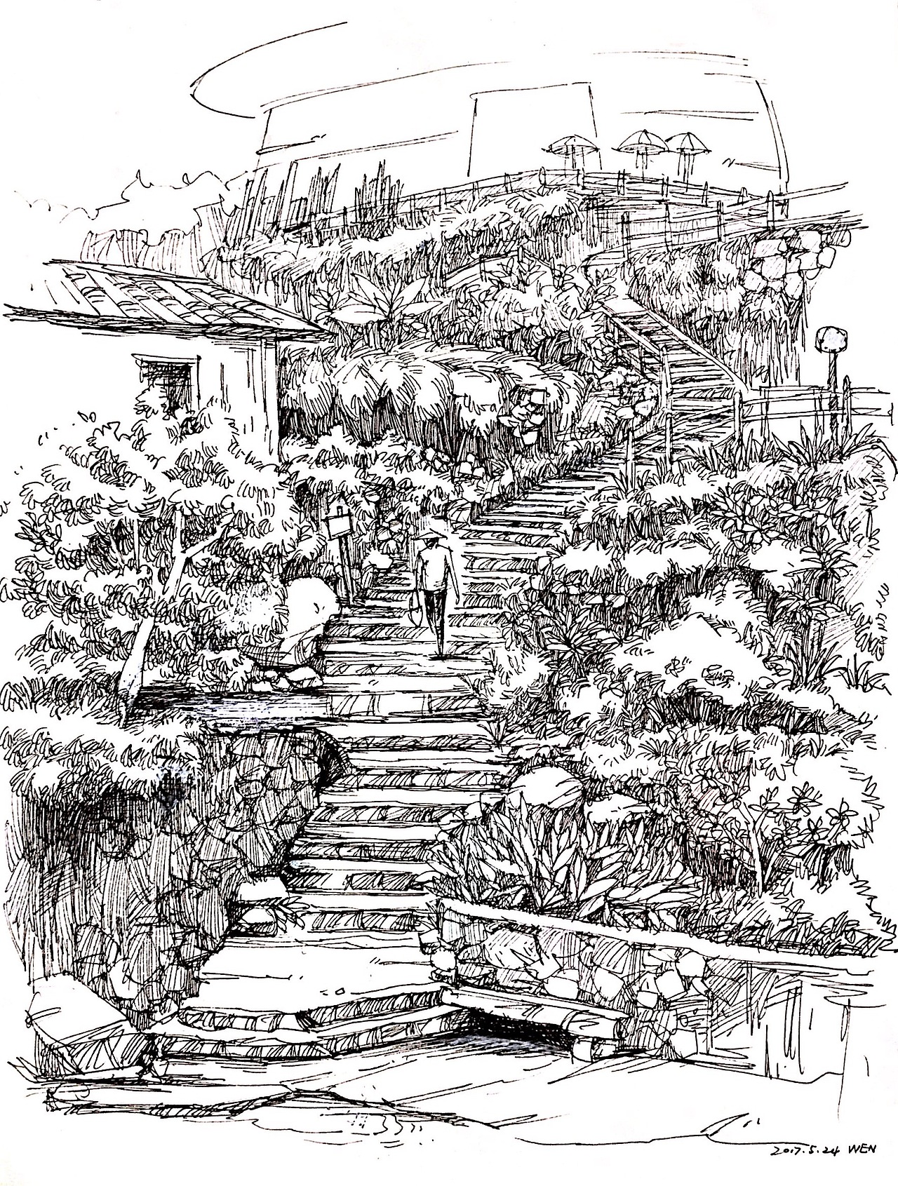 钢笔手绘2福建土楼