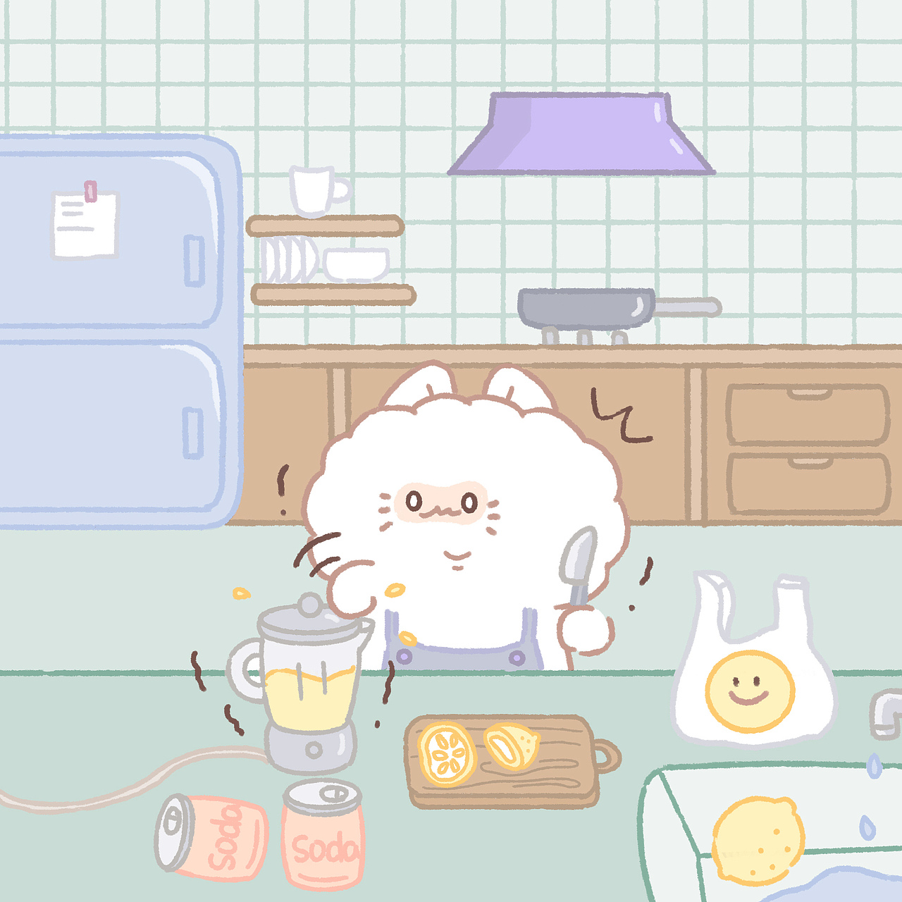 苏打猫系列插画（图ZMTgzNTE1ODM2） - 商业插画 - 站酷设计师顾顾gugu原创素材 - 站酷ZCOOL
