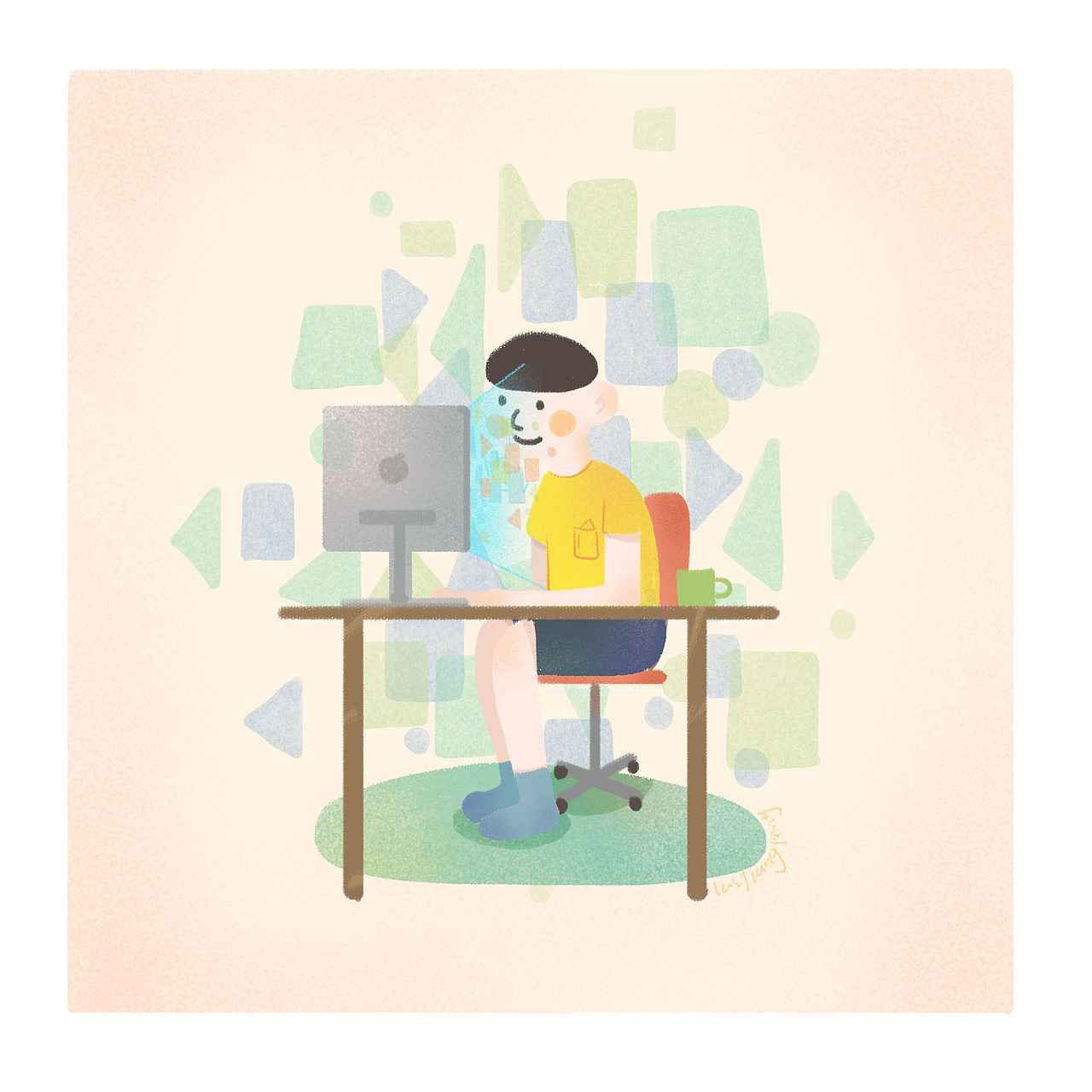 好像在电脑里面得到了许多信息