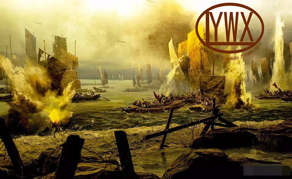 战争壁画场景油画创作