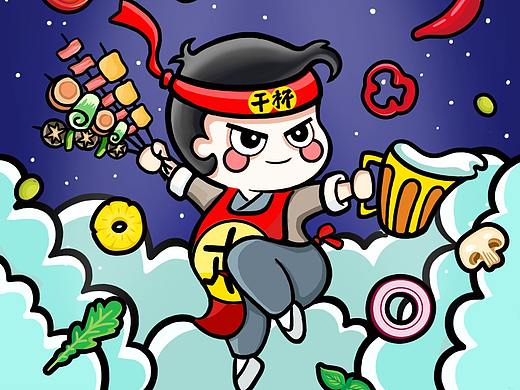 木屋烧烤卡通形象设计