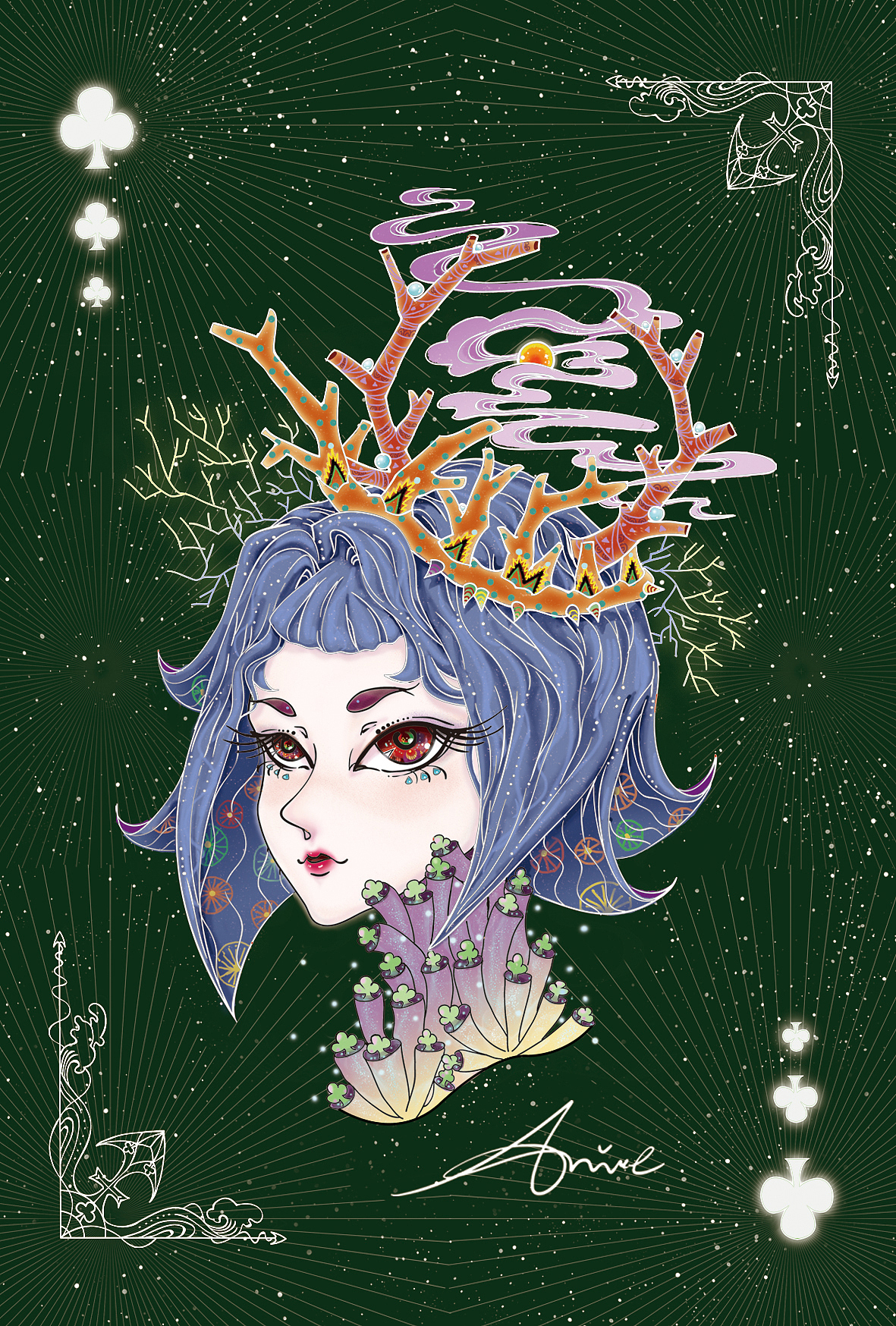 【毕设】海之塚(原创*海洋生物系列插画)之 明信片